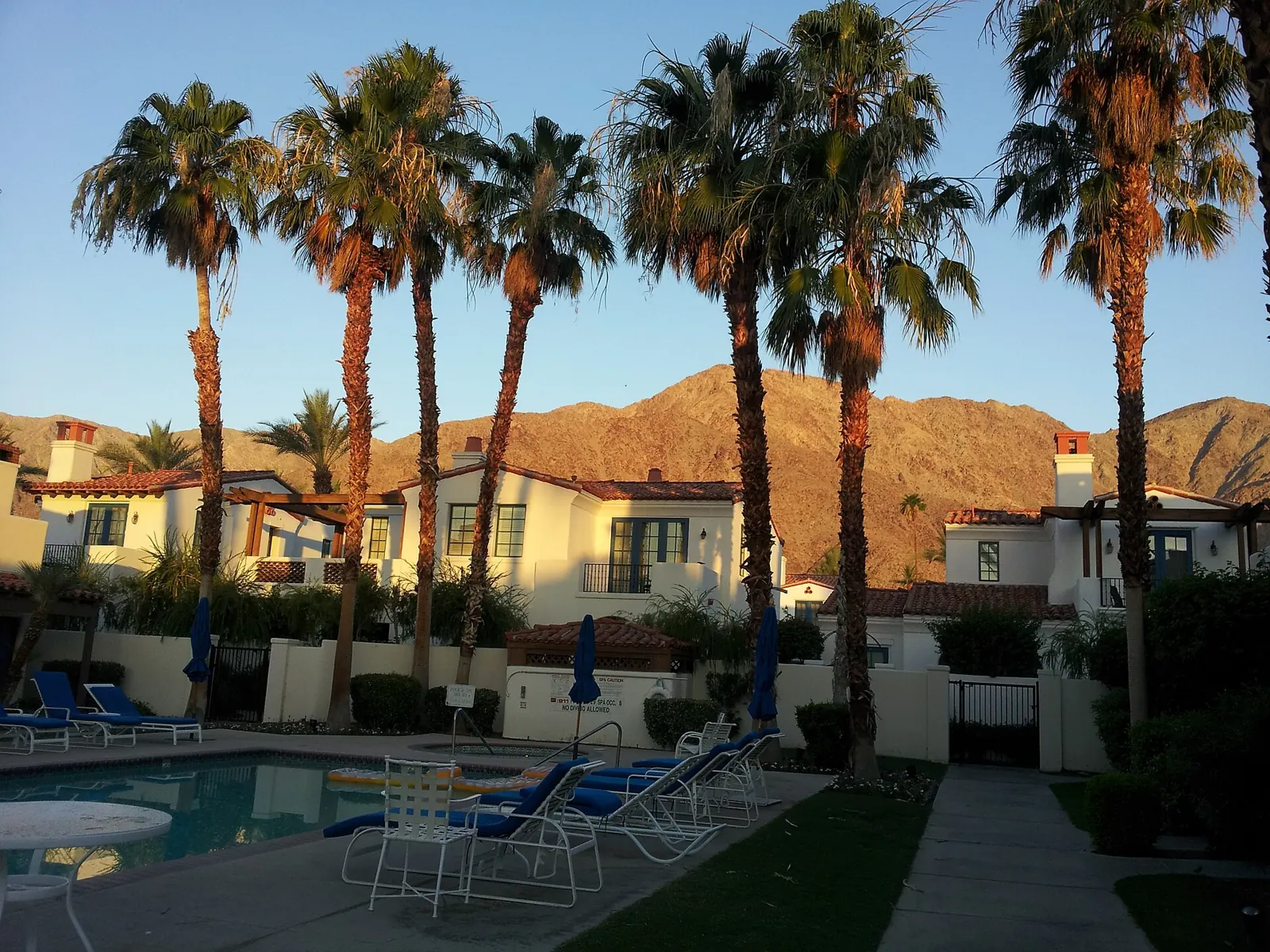 Sunrise light on the Santa Rosa Mountains above La Quinta Resort