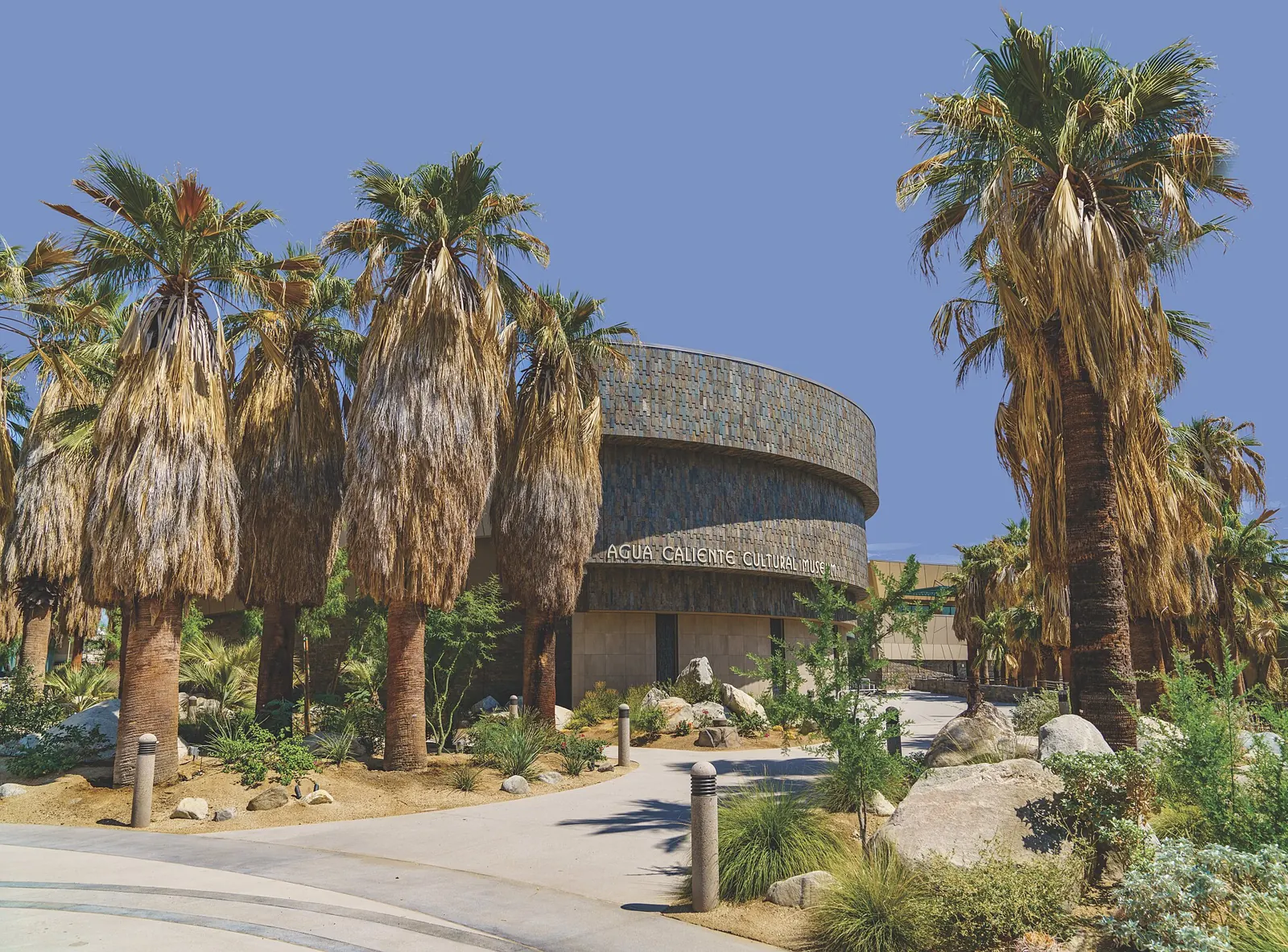Agua Caliente Cultural Museum among fan palms