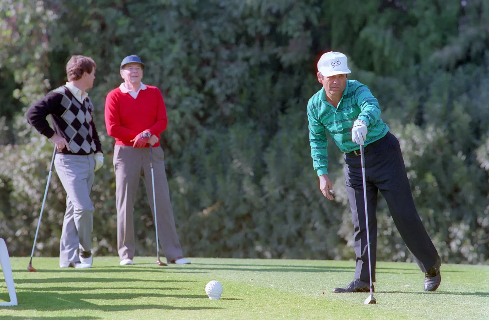 President Ronald Reagan golfing at the Annenberg estate in Rancho Mirage